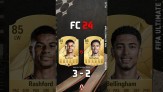 مقایسه ریتینگ مارکوس رشفورد و جود بلینگام از FIFA 20 تا EA FC 25
