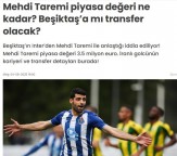 رقم انتقال مهدی طارمی به تیم فوتبال بشیکتاش فاش شد